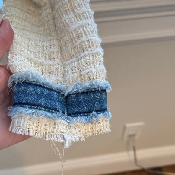 L'AGENCE Women's Cream and Black Tweed Blazer - Picture 5 of 5